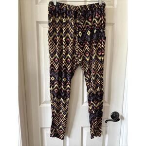 H.I.P. Nordstrom Women's XL Pants Elastic Waist Boho Purple Multi NWT